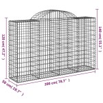 vidaXL Coșuri gabion arcuite 50 buc, 200x50x120/140cm, fier galvanizat