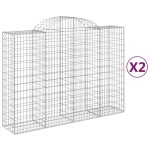 vidaXL Coșuri gabion arcuite 2 buc, 200x50x140/160 cm, fier galvanizat vidaXL Coșuri gabion arcuite 2 buc, 200x50x140/160 cm, fier galvanizat
