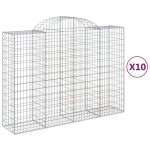 vidaXL Coșuri gabion arcuite 10 buc, 200x50x140/160cm, fier galvanizat vidaXL Coșuri gabion arcuite 10 buc, 200x50x140/160cm, fier galvanizat