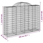 vidaXL Coșuri gabion arcuite 10 buc, 200x50x140/160cm, fier galvanizat vidaXL Coșuri gabion arcuite 10 buc, 200x50x140/160cm, fier galvanizat