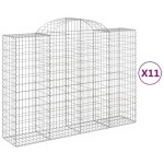 vidaXL Coșuri gabion arcuite 11 buc, 200x50x140/160cm, fier galvanizat vidaXL Coșuri gabion arcuite 11 buc, 200x50x140/160cm, fier galvanizat