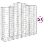vidaXL Coșuri gabion arcuite 8 buc, 200x50x160/180 cm, fier galvanizat vidaXL Coșuri gabion arcuite 8 buc, 200x50x160/180 cm, fier galvanizat