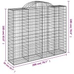 vidaXL Coș gabion arcuit, 11 buc, 200x50x160/180 cm, fier galvanizat vidaXL Coș gabion arcuit, 11 buc, 200x50x160/180 cm, fier galvanizat