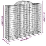 vidaXL Coș gabion arcuit, 15 buc, 200x50x160/180 cm, fier galvanizat vidaXL Coș gabion arcuit, 15 buc, 200x50x160/180 cm, fier galvanizat
