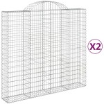 vidaXL Coșuri gabion arcuite 2 buc, 200x50x180/200 cm, fier galvanizat vidaXL Coșuri gabion arcuite 2 buc, 200x50x180/200 cm, fier galvanizat
