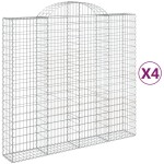 vidaXL Coșuri gabion arcuite 4 buc, 200x50x180/200 cm, fier galvanizat vidaXL Coșuri gabion arcuite 4 buc, 200x50x180/200 cm, fier galvanizat