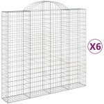 vidaXL Coșuri gabion arcuite 6 buc, 200x50x180/200 cm, fier galvanizat vidaXL Coșuri gabion arcuite 6 buc, 200x50x180/200 cm, fier galvanizat