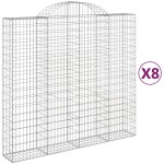 vidaXL Coșuri gabion arcuite 8 buc, 200x50x180/200 cm, fier galvanizat vidaXL Coșuri gabion arcuite 8 buc, 200x50x180/200 cm, fier galvanizat