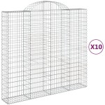 vidaXL Coșuri gabion arcuite 10 buc, 200x50x180/200cm, fier galvanizat vidaXL Coșuri gabion arcuite 10 buc, 200x50x180/200cm, fier galvanizat