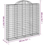 vidaXL Coșuri gabion arcuite 10 buc, 200x50x180/200cm, fier galvanizat vidaXL Coșuri gabion arcuite 10 buc, 200x50x180/200cm, fier galvanizat