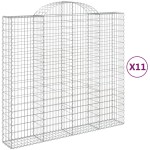 vidaXL Coșuri gabion arcuite 11 buc, 200x50x180/200cm, fier galvanizat vidaXL Coșuri gabion arcuite 11 buc, 200x50x180/200cm, fier galvanizat