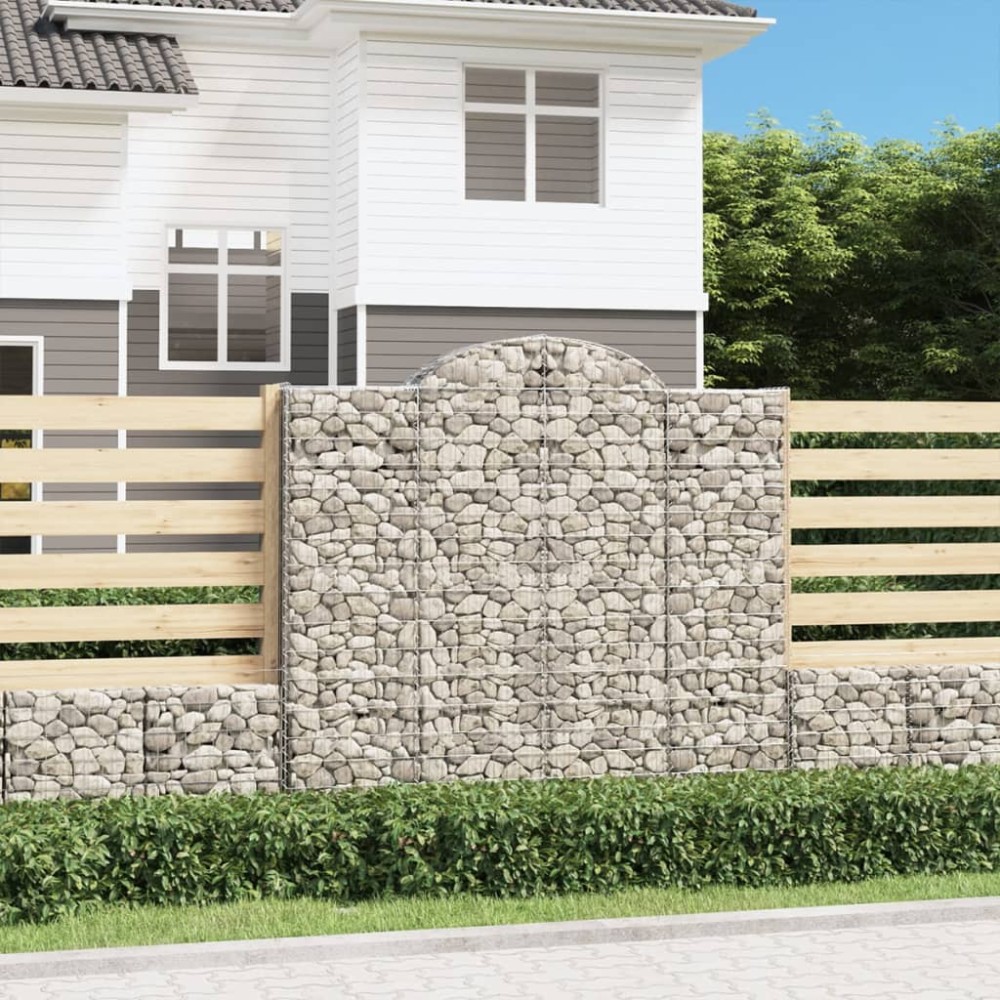 vidaXL Coșuri gabion arcuite 11 buc, 200x50x180/200cm, fier galvanizat