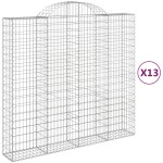 vidaXL Coșuri gabion arcuite 13 buc, 200x50x180/200cm, fier galvanizat vidaXL Coșuri gabion arcuite 13 buc, 200x50x180/200cm, fier galvanizat