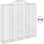 vidaXL Coșuri gabion arcuite 18 buc, 200x50x180/200cm, fier galvanizat vidaXL Coșuri gabion arcuite 18 buc, 200x50x180/200cm, fier galvanizat