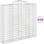 vidaXL Coșuri gabion arcuite 20 buc, 200x50x180/200cm, fier galvanizat