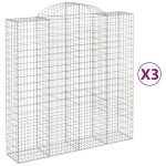 vidaXL Coșuri gabion arcuite, 3 buc 200x50x200/220 cm, fier galvanizat