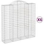 vidaXL Coșuri gabion arcuite, 6 buc 200x50x200/220 cm, fier galvanizat