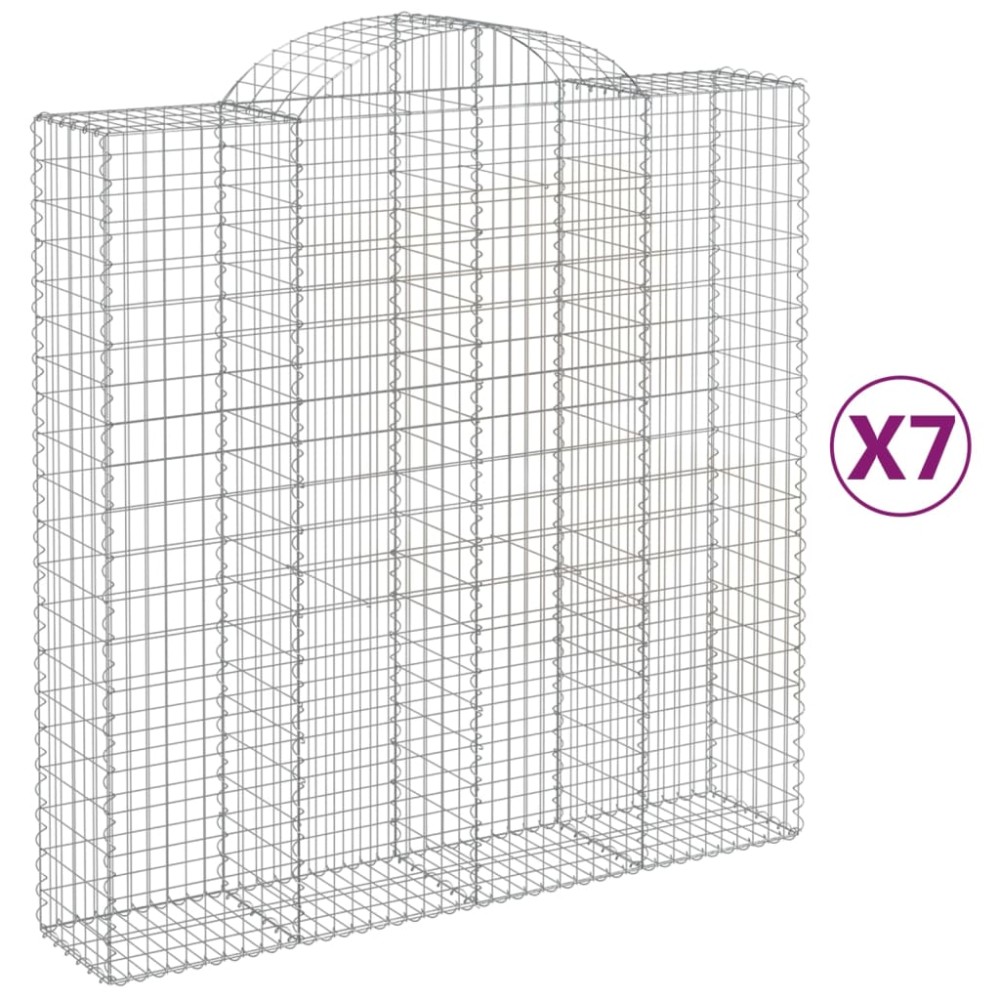 vidaXL Coșuri gabion arcuite, 7 buc 200x50x200/220 cm, fier galvanizat