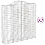 vidaXL Coșuri gabion arcuite, 7 buc 200x50x200/220 cm, fier galvanizat