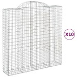 vidaXL Coșuri gabion arcuite, 10 buc 200x50x200/220cm, fier galvanizat vidaXL Coșuri gabion arcuite, 10 buc 200x50x200/220cm, fier galvanizat