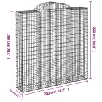 vidaXL Coșuri gabion arcuite, 10 buc 200x50x200/220cm, fier galvanizat vidaXL Coșuri gabion arcuite, 10 buc 200x50x200/220cm, fier galvanizat