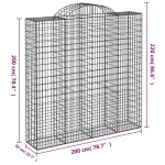 vidaXL Coșuri gabion arcuite, 11 buc 200x50x200/220cm, fier galvanizat