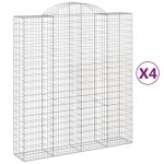 vidaXL Coșuri gabion arcuite, 4 buc, 200x50x220/240cm, fier galvanizat