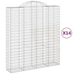 vidaXL Coșuri gabion arcuite, 14 buc 200x50x220/240cm, fier galvanizat vidaXL Coșuri gabion arcuite, 14 buc 200x50x220/240cm, fier galvanizat