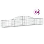 vidaXL Coșuri gabion arcuite, 4 buc., 300x30x40/60 cm, fier galvanizat