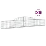vidaXL Coșuri gabion arcuite, 6 buc., 300x30x40/60 cm, fier galvanizat