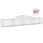 vidaXL Coșuri gabion arcuite, 7 buc., 300x30x40/60 cm, fier galvanizat