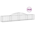 vidaXL Coșuri gabion arcuite, 10 buc., 300x30x40/60cm, fier galvanizat