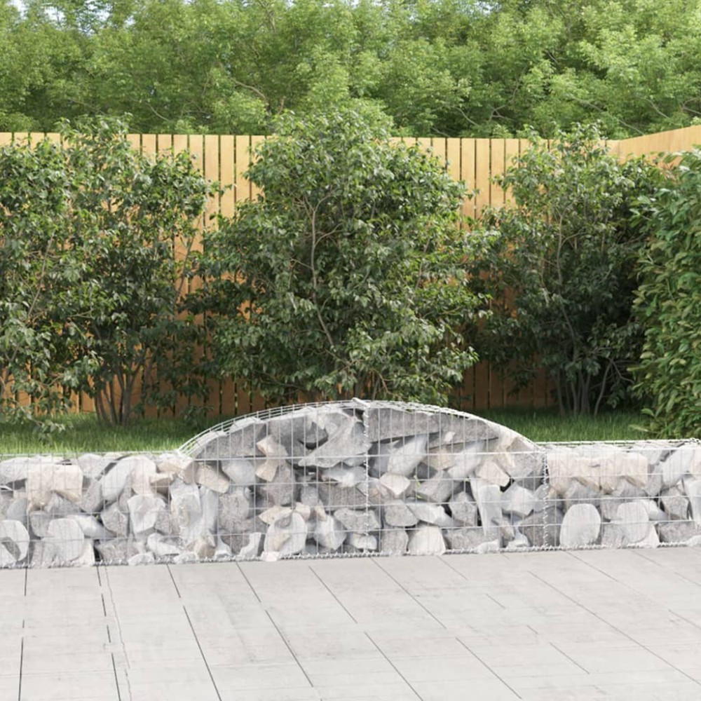 vidaXL Coșuri gabion arcuite, 11 buc., 300x30x40/60cm, fier galvanizat
