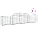 vidaXL Coșuri gabion arcuite, 6 buc., 300x30x60/80 cm, fier galvanizat