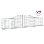 vidaXL Coșuri gabion arcuite, 7 buc., 300x30x60/80 cm, fier galvanizat
