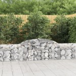vidaXL Coșuri gabion arcuite, 8 buc., 300x30x60/80 cm, fier galvanizat