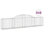 vidaXL Coșuri gabion arcuite, 10 buc., 300x30x60/80cm, fier galvanizat vidaXL Coșuri gabion arcuite, 10 buc., 300x30x60/80cm, fier galvanizat