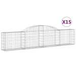 vidaXL Coșuri gabion arcuite, 15 buc., 300x30x60/80cm, fier galvanizat vidaXL Coșuri gabion arcuite, 15 buc., 300x30x60/80cm, fier galvanizat