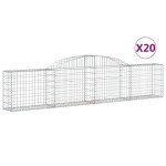 vidaXL Coșuri gabion arcuite, 20 buc., 300x30x60/80cm, fier galvanizat