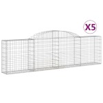 vidaXL Coșuri gabion arcuite 5 buc., 300x30x80/100 cm, fier galvanizat