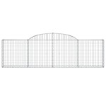 vidaXL Coșuri gabion arcuite 5 buc., 300x30x80/100 cm, fier galvanizat