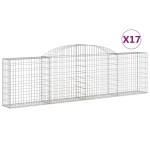vidaXL Coșuri gabion arcuite 17 buc, 300x30x80/100 cm, fier galvanizat