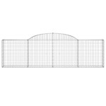 vidaXL Coșuri gabion arcuite 17 buc, 300x30x80/100 cm, fier galvanizat