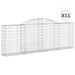 vidaXL Coșuri gabion arcuite 11 buc, 300x30x100/120 cm fier galvanizat vidaXL Coșuri gabion arcuite 11 buc, 300x30x100/120 cm fier galvanizat