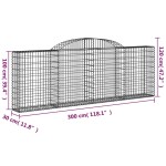 vidaXL Coșuri gabion arcuite 11 buc, 300x30x100/120 cm fier galvanizat vidaXL Coșuri gabion arcuite 11 buc, 300x30x100/120 cm fier galvanizat
