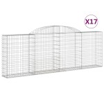 vidaXL Coșuri gabion arcuite 17 buc, 300x30x100/120 cm fier galvanizat vidaXL Coșuri gabion arcuite 17 buc, 300x30x100/120 cm fier galvanizat