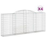 vidaXL Coșuri gabion arcuite 4 buc, 300x30x120/140 cm, fier galvanizat vidaXL Coșuri gabion arcuite 4 buc, 300x30x120/140 cm, fier galvanizat