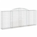 vidaXL Coșuri gabion arcuite 5 buc, 300x30x120/140 cm, fier galvanizat
