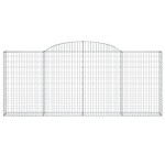 vidaXL Coșuri gabion arcuite 9 buc, 300x30x120/140 cm, fier galvanizat