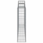vidaXL Coșuri gabion arcuite 9 buc, 300x30x120/140 cm, fier galvanizat